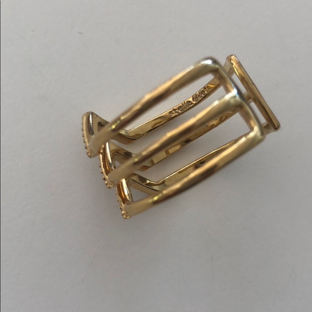 Stella &Dot pave gold tone ring adjustable - Picture 2 of 5